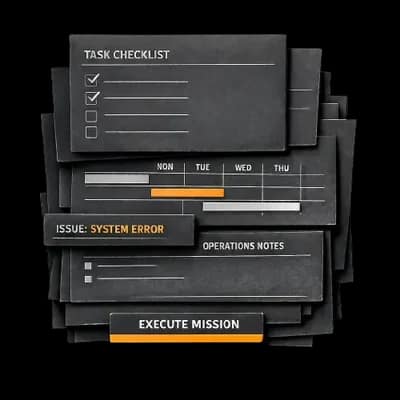 Mission control board representing gym operations workflows
