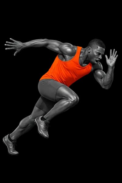 Athlete sprinting ahead to represent Gymizen leading the comparison