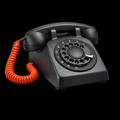 Rotary phone representing contact and support