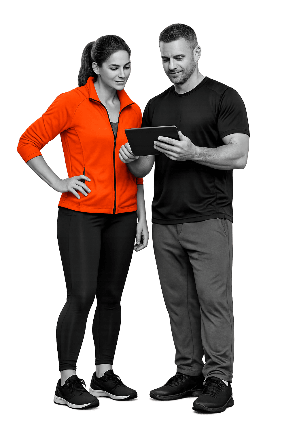 Two gym operators reviewing the Gymizen demo together