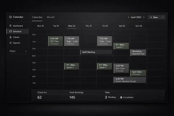 Calendar interface preview