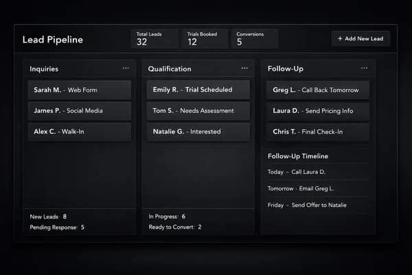 Lead Collection & CRM interface preview