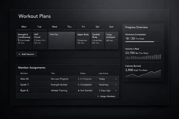 Workout Plans interface preview
