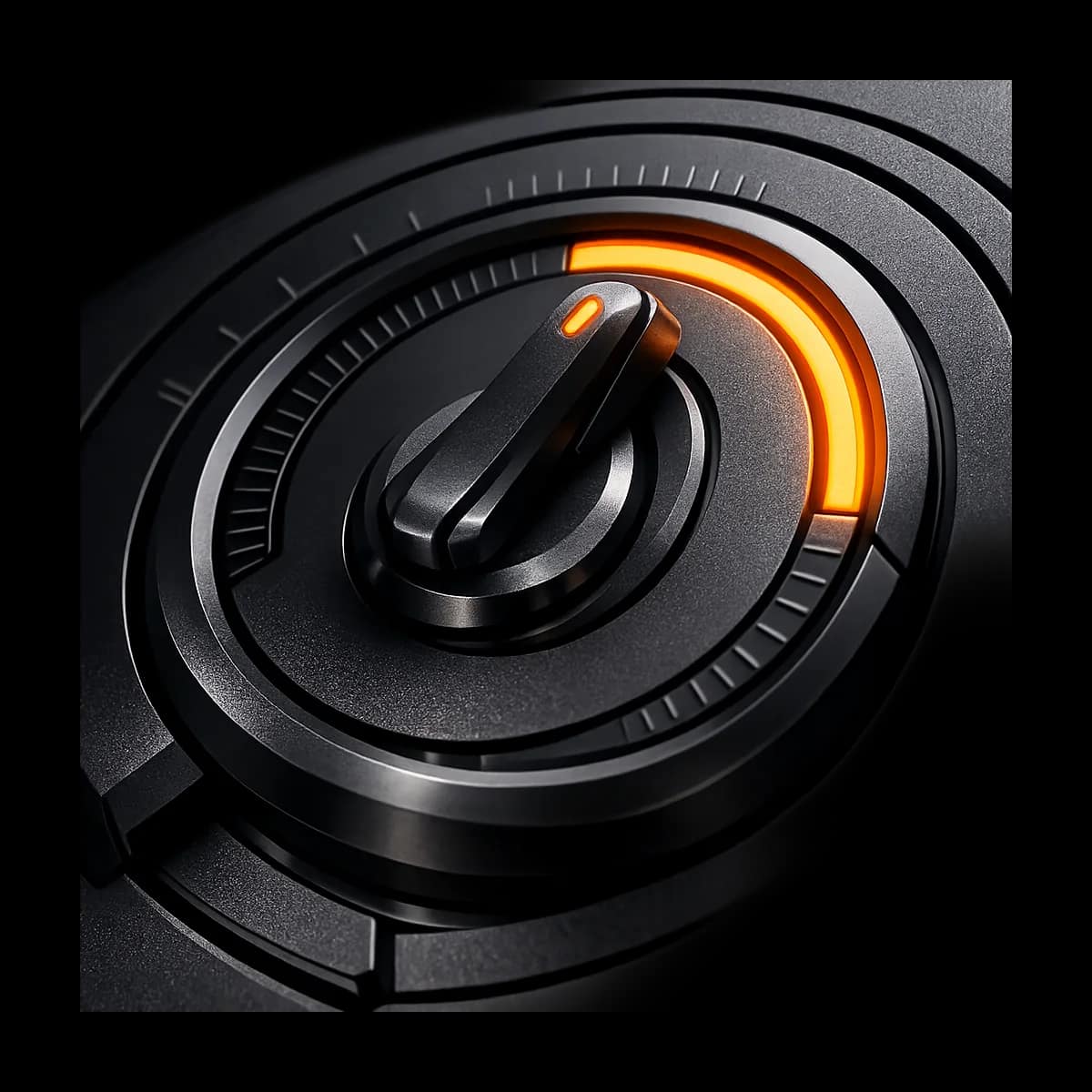 A 3D relay baton passing between two hands represented as graphite mechanical clamps, with a single Gymizen-orange line showing a handoff path on a transparent background