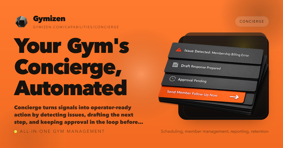 Concierge software capabilities | Gymizen